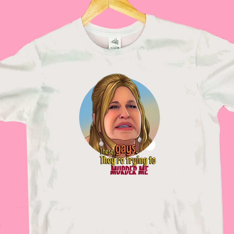 Jennifer Coolidge. White Louts These Gays, They’re Trying To Murder Me